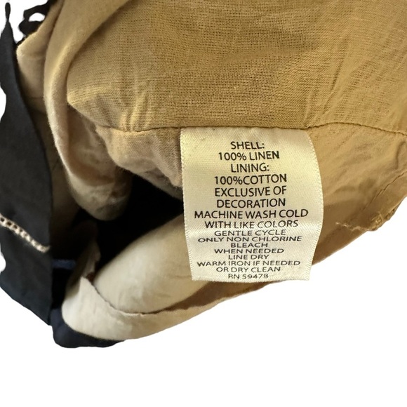 Kenar Women's 100% Linen Sheath Black &Tan Midi Dress Size:‎ 14 - Picture 8 of 14